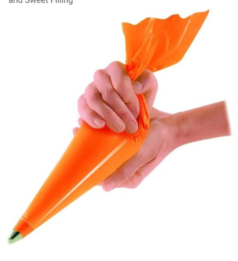 Kalın Patlamaz Krema Torbası Turuncu 10 Adet - 2