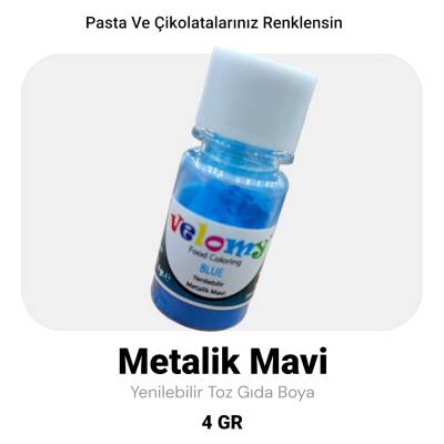 VELOMY 4 GR MAVİ METALİK TOZ BOYA