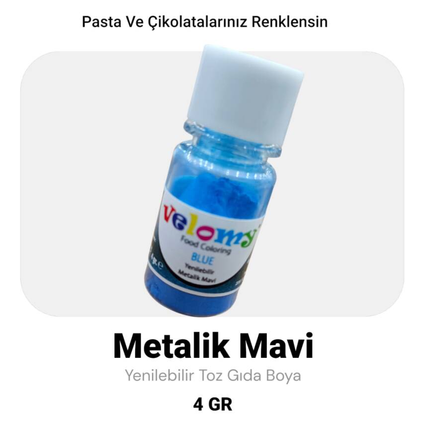 VELOMY 4 GR MAVİ METALİK TOZ BOYA - 1